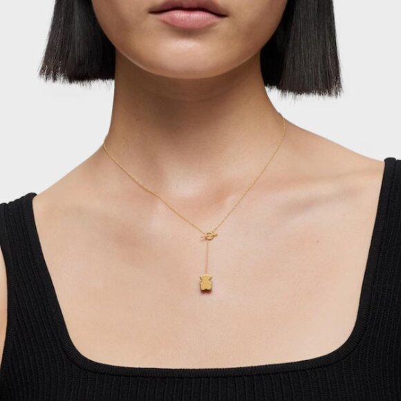 Tous Short Gold Bear Necklace with Onyx 1950 - Picture 4 of 4